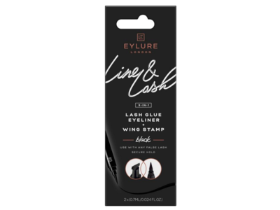 Eylure London Line & Lash 3 In 1 Lash Glue Eyeliner + Wing Stamp, Black
